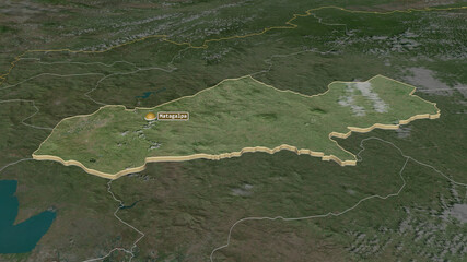 Matagalpa, Nicaragua - extruded with capital. Satellite