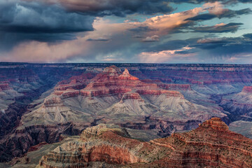 Dramatic Sky on the South rim of the Grand Canyon in Arizona.