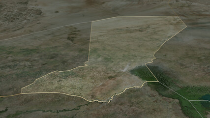 Diffa, Niger - outlined. Satellite
