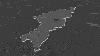 Adamawa, Nigeria - extruded with capital. Bilevel