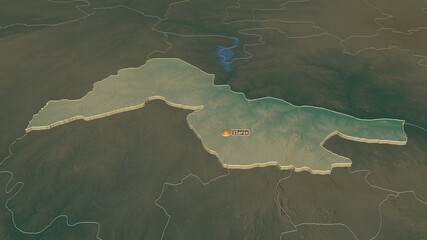 Kwara, Nigeria - extruded with capital. Relief