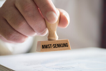 Ein Stempel Senkung Mehrwertsteuer