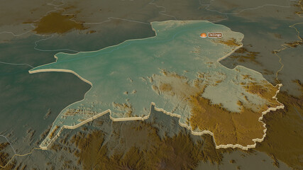 Taraba, Nigeria - extruded with capital. Relief