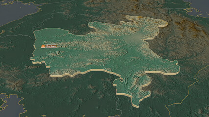 Hwanghae-bukto, North Korea - extruded with capital. Relief