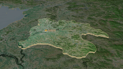 P'yŏngyang, North Korea - extruded with capital. Satellite