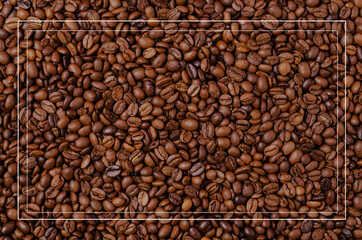 Background of grains of dark coffee