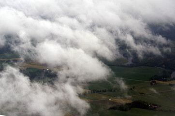 Suburbs of Oslo. View from the airliner of Tallinn - Oslo