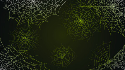 Spider Web On Dark Background Halloween Design Elements Spooky Scary Horror Decor Vector