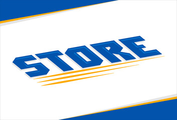 Store Shop Sign vector illustration in perspective.
