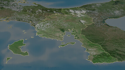 Veraguas, Panama - outlined. Satellite