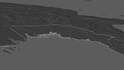 Gulf, Papua New Guinea - outlined. Bilevel