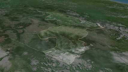 Jiwaka, Papua New Guinea - outlined. Satellite