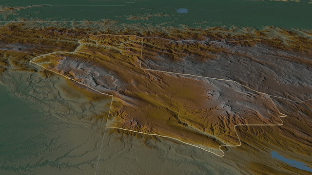 Hela, Papua New Guinea - outlined. Relief