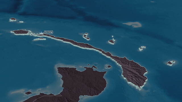 New Ireland, Papua New Guinea - extruded with capital. Administrative