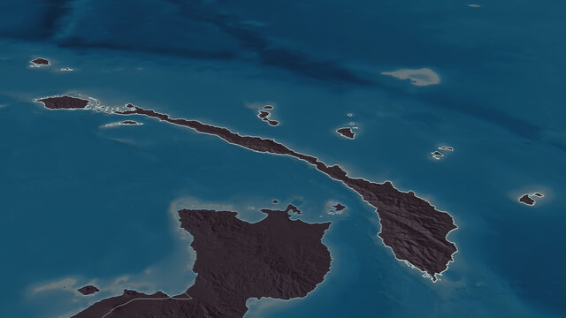 New Ireland, Papua New Guinea - outlined. Administrative