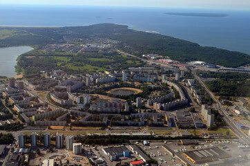 View from the airliner of Tallinn