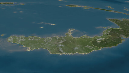 Fototapeta premium West New Britain, Papua New Guinea - outlined. Satellite