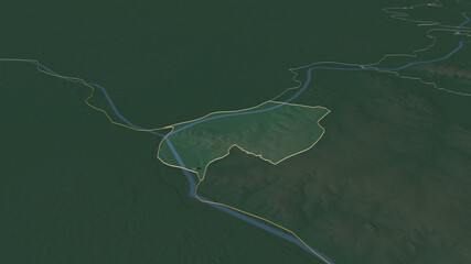 Asunción, Paraguay - outlined. Relief