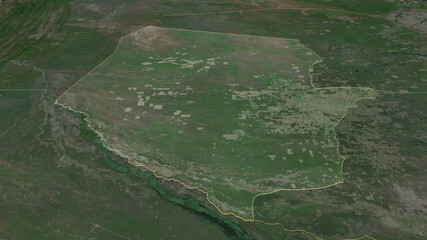 Boquerón, Paraguay - outlined. Satellite