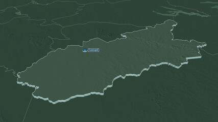 Caazapá, Paraguay - extruded with capital. Administrative