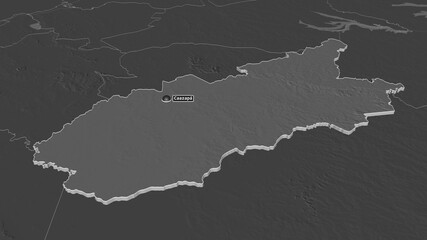 Caazapá, Paraguay - extruded with capital. Bilevel