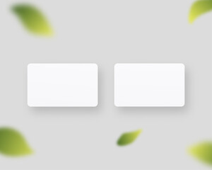 Blank business cards mockup. Mockup of two horizontal business cards. Vector template for branding identity. Realistic vector illustration.