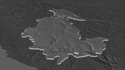 Ayacucho, Peru - extruded with capital. Bilevel