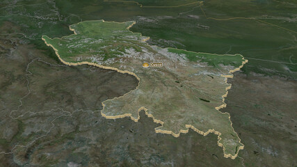 Cusco, Peru - extruded with capital. Satellite