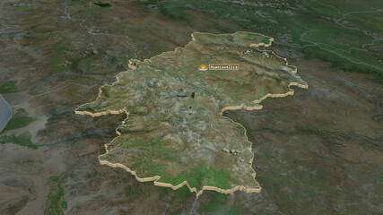 Huancavelica, Peru - extruded with capital. Satellite