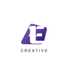 Abstract Techno Negative Space Initial Letter E Logo icon