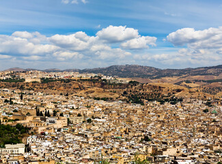 Fototapeta na wymiar panoramic view of fes, morocco