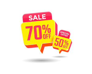 Special offer sale label. Discount offer tag. Vector banner bargain price.