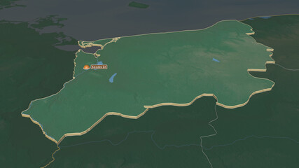 West Pomeranian, Poland - extruded with capital. Relief