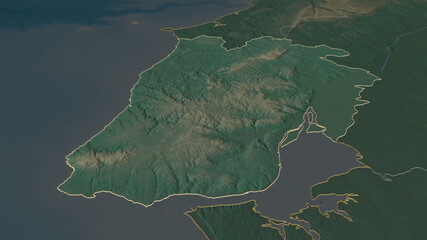 Lisboa, Portugal - outlined. Relief