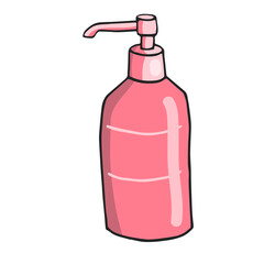 personal care bottles with tonic in doodle