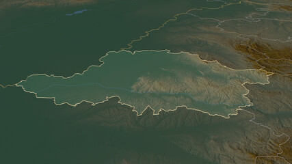 Arad, Romania - outlined. Relief