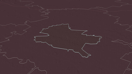 Bucharest, Romania - outlined. Administrative