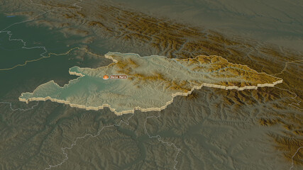 Maramureș, Romania - extruded with capital. Relief