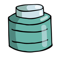 closed jar with cream in doodle