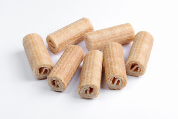 Wafer rolls on white