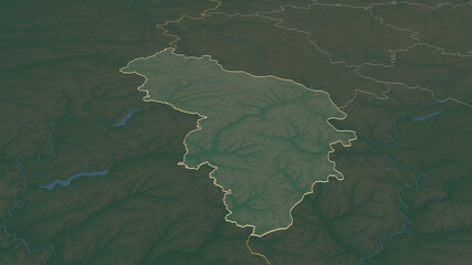 Belgorod, Russia - outlined. Relief