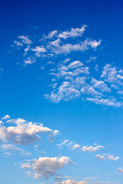 bright puffy clouds on the azure sky. wonderful nature background in summertime