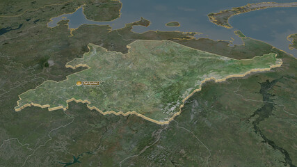 Komi, Russia - extruded with capital. Satellite