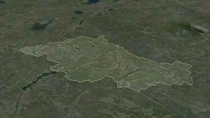 Kostroma, Russia - outlined. Satellite