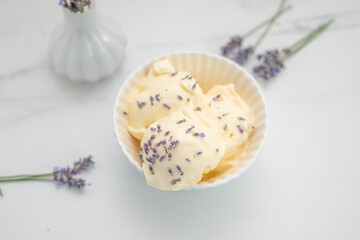 home made vanilla lavender ice cream