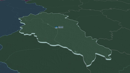 Kursk, Russia - extruded with capital. Administrative