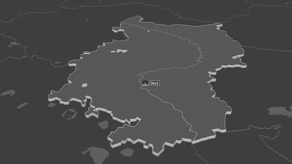 Fototapeta premium Omsk, Russia - extruded with capital. Bilevel