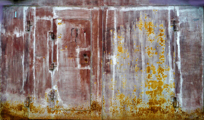 Metal garage doors painted like abstract paintings