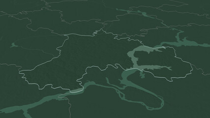 Ul'yanovsk, Russia - outlined. Administrative