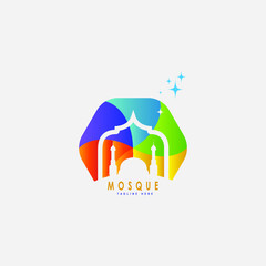 vector illustration mosque logo, islamic logo